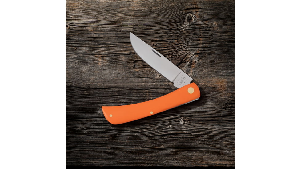 Case Sod Buster Folding Knife, 4.63 in, Tru-Sharp Surgical Steel, Smooth Orange Synthetic Handle, 80512