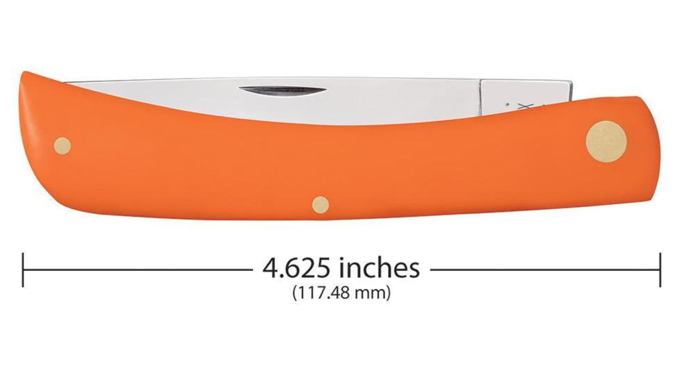 Case Sod Buster Folding Knife, 4.63 in, Tru-Sharp Surgical Steel, Smooth Orange Synthetic Handle, 80512