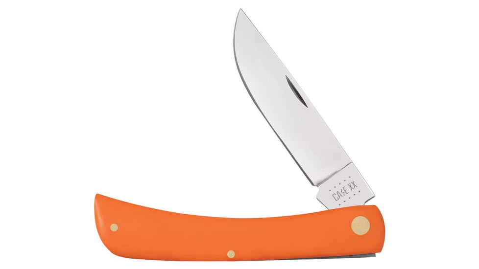 Case Sod Buster Folding Knife, 4.63 in, Tru-Sharp Surgical Steel, Smooth Orange Synthetic Handle, 80512