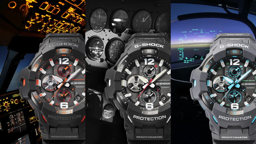 Casio G-Shock Gravity Master Men's Analog-Digital Watch, 55mm Case Diameter, Steel Bezel, Black Bio-based Resin Band, GRB300-1A, GRB300-1A