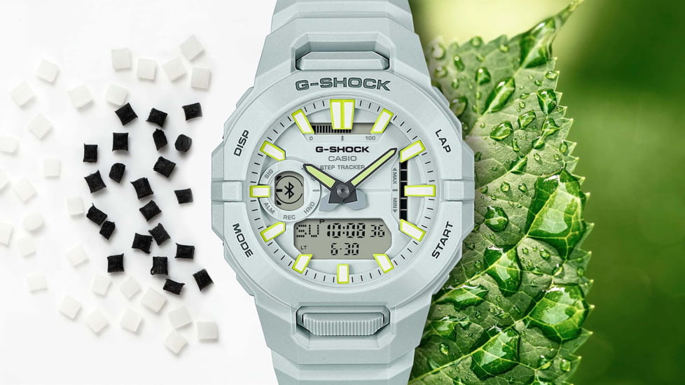 Casio G-Shock Mens Move Analog-Digital Watch w/Bluetooth Connect/Step Tracker, 49 mm Case Diameter, Resin, White, Bio-based Resin, GBA-950-7ACR