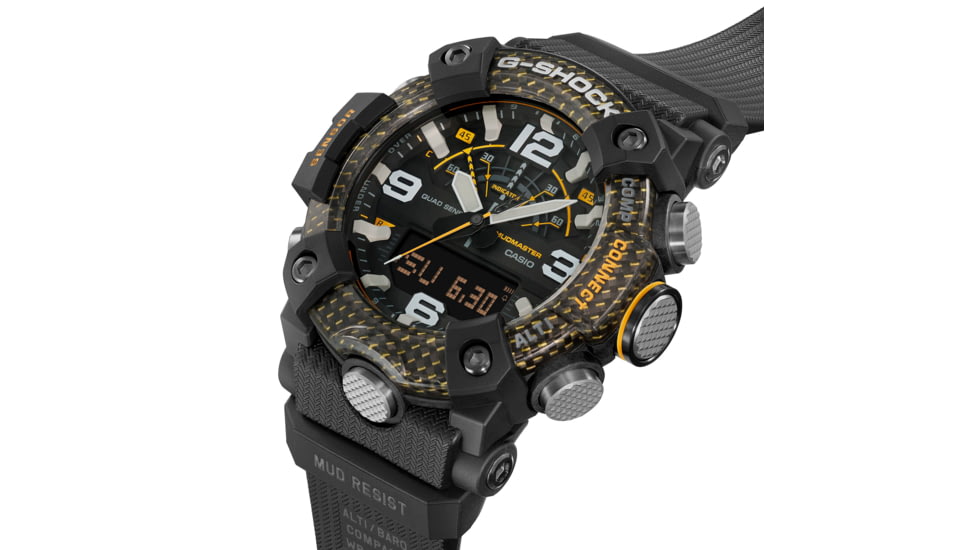 Casio Tactical G-Shock Mudmaster Ani-Digi Watch, Black/Yellow, One Size, GGB100Y-1A