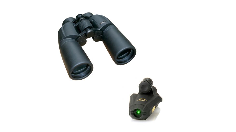 Cassini C-P12 12x50mm Waterproof Porro Prism Binocular w/Cassini C-IL Green Laser Illuminator