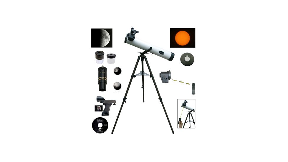 Cassini Telescope 800mm x 80mm with Electronic Focus and Solar Filter, White, NSN N, C-80EFSSF