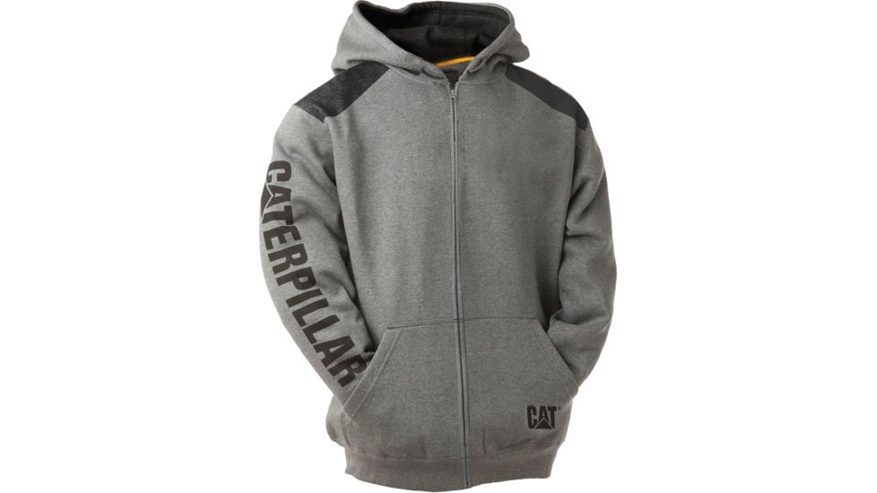 Caterpillar Logo Panel Zip Sweatshirt, Dark Heather Grey, 2XL 1910803-004-2XL