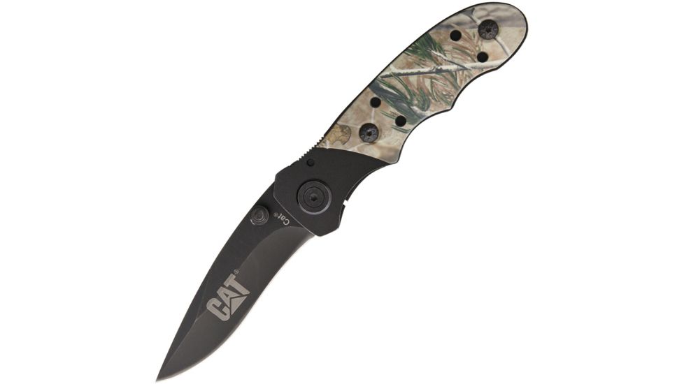 Caterpillar Realtree Linerlock Folding Knife,3.75in,Drop Point,Camo,Synthetic Handle CATRT191CP
