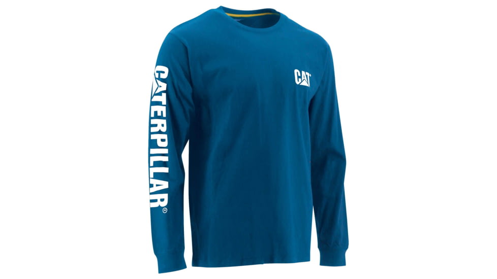 Caterpillar Trademark Banner Long Sleeve Tee - Men's, Memphis Blue, Small, 1510034-10960-S