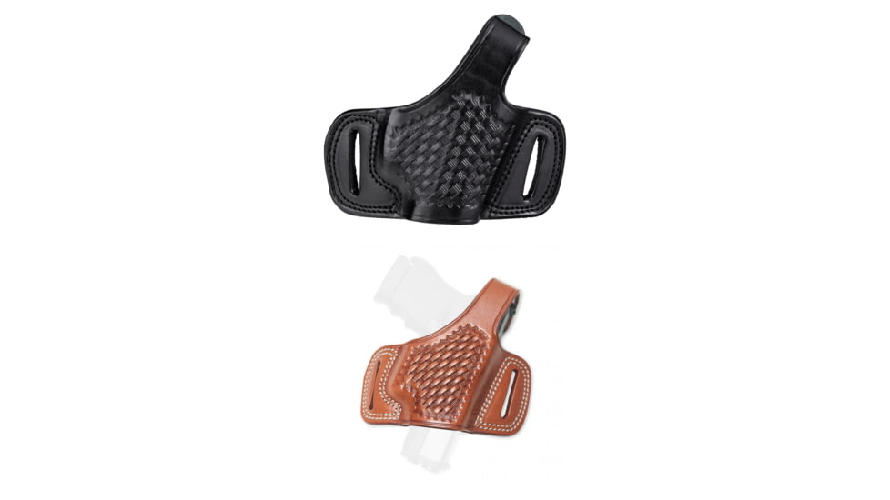 Cebeci Arms CZ Leather Half Pancake Holster Basketweave 20955, Black, Tan