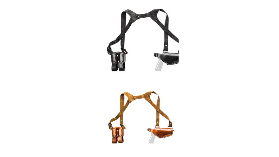 Cebeci Arms Glock Leather Horizontal Shoulder Holster SHS 21013, Black, Tan