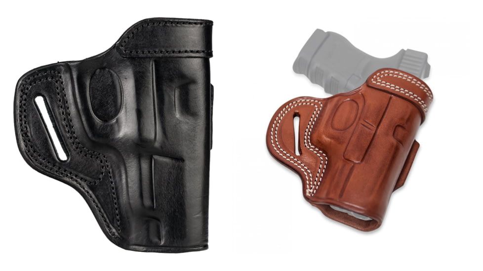 Cebeci Arms Glock Leather Reinforced Combat Grip Belt Holster 20724, Black, Tan