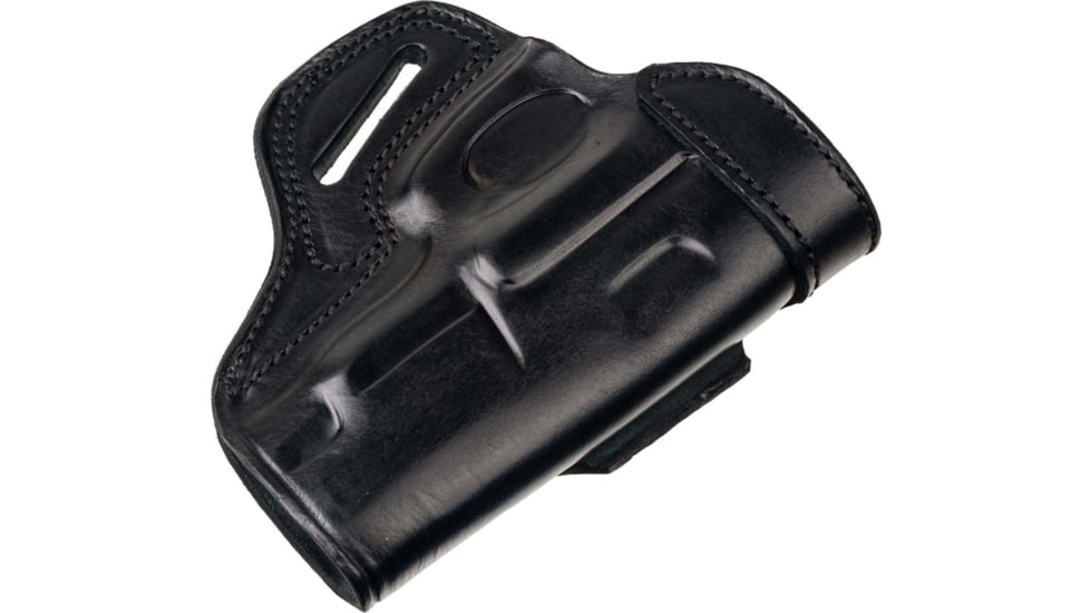 Cebeci Arms Leather Belt Holster Reinforced Combat Grip for 1911 &amp; All Clones w/rail 4in Barrel, Black, Right Hand, 20724RB67