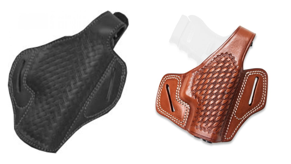 Cebeci Arms Remington Leather Basketweave Pancake Holster 20948, Black, Tan