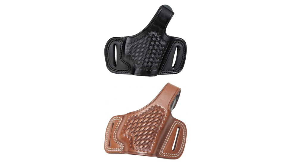 Cebeci Arms Remington Leather Half Pancake Holster Basketweave 20955, Black, Tan