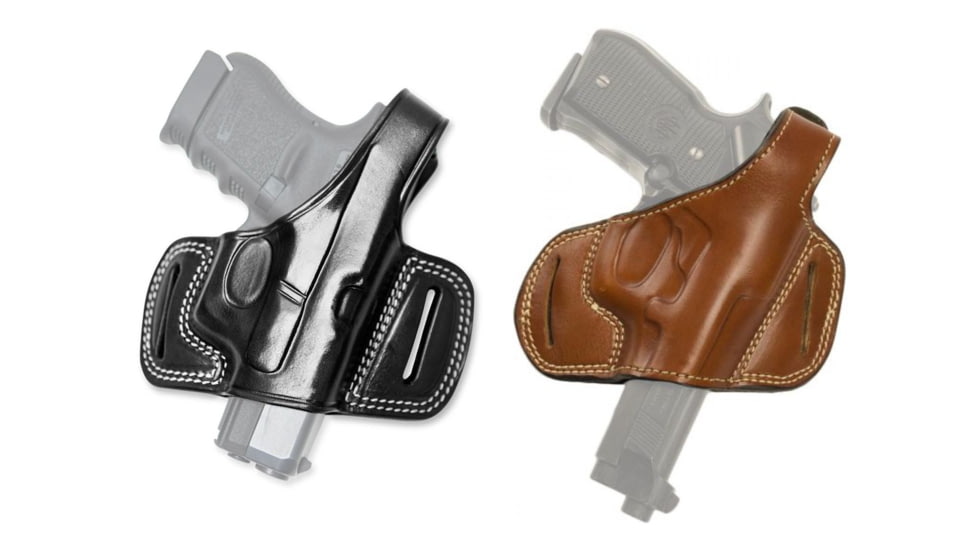 Cebeci Arms Ruger Leather Half Pancake Holster 20887, Black, Tan