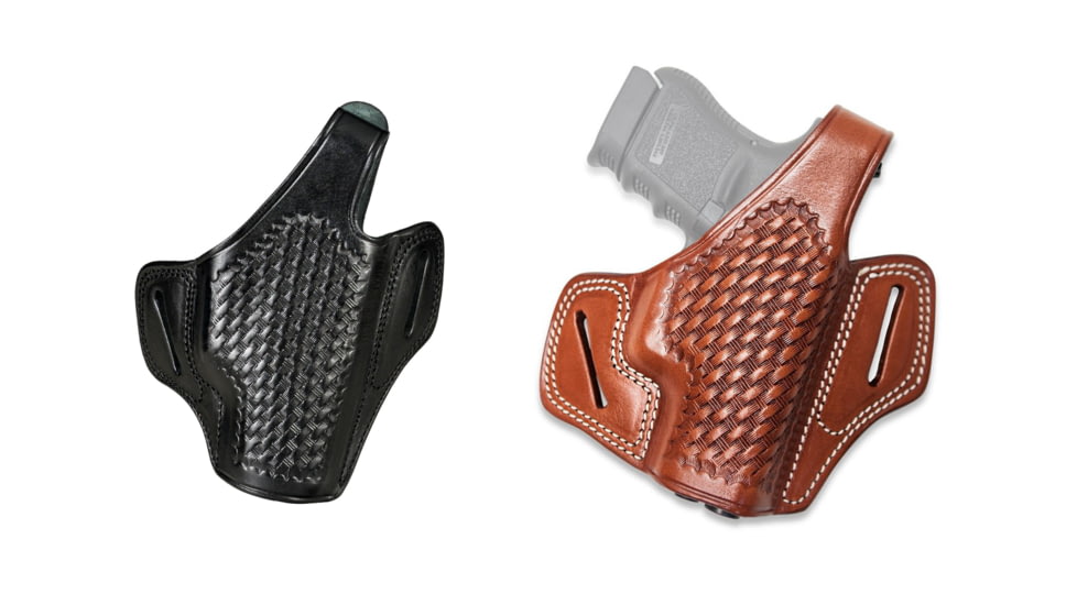 Cebeci Arms Walther Leather Basketweave Pancake Holster 20948, Black, Tan