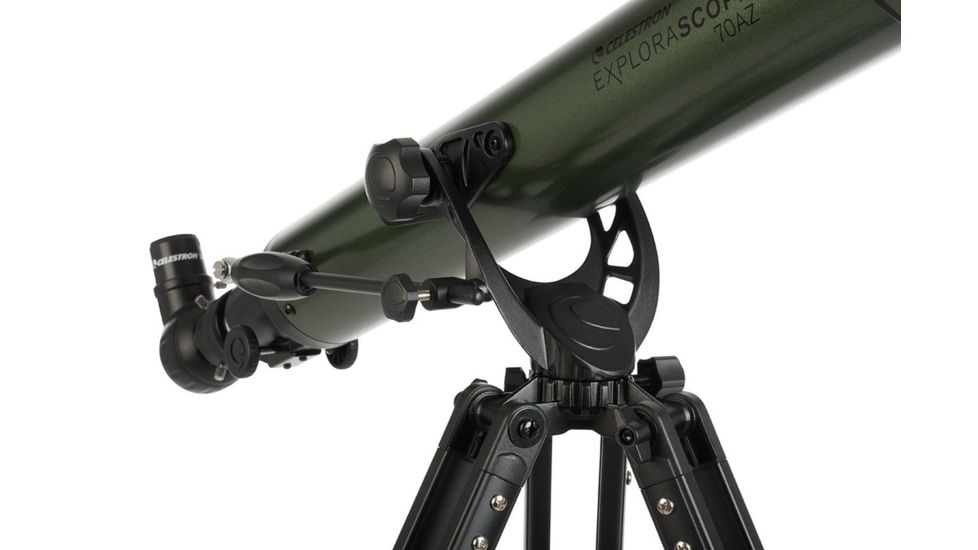OpticsPlanet Exclusive Celestron ExploraScope 70AZ Telescope w/Smartphone Adapter, Green, 22101-OP-DS