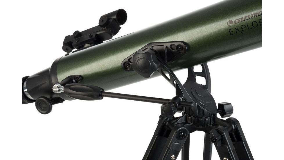 OpticsPlanet Exclusive Celestron ExploraScope 70AZ Telescope w/Smartphone Adapter, Green, 22101-OP-DS