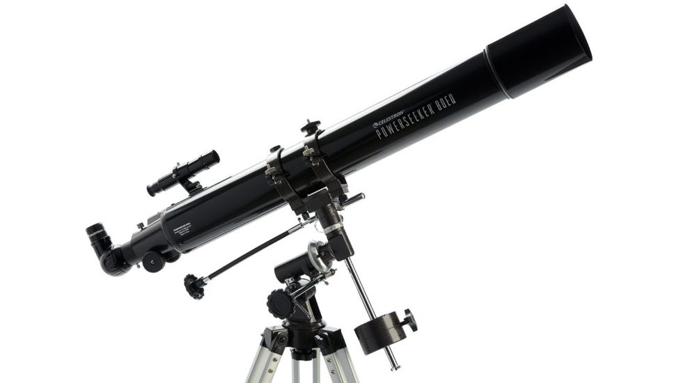 OpticsPlanet Exclusive Celestron PowerSeeker 80EQ Refractor Telescope with Motor Drive Package, Tripod, 21048-OP