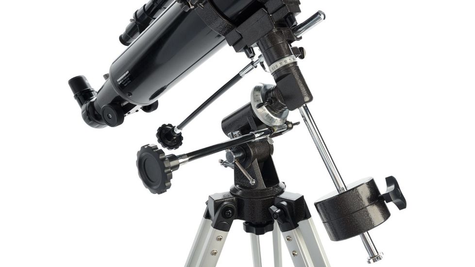 OpticsPlanet Exclusive Celestron PowerSeeker 80EQ Refractor Telescope with Motor Drive Package, Tripod, 21048-OP