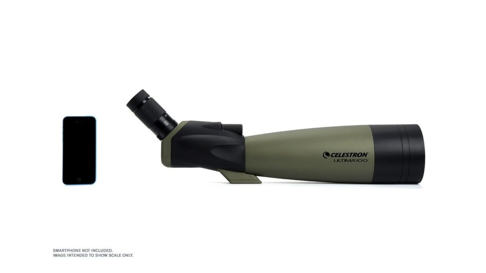 Celestron Ultima 100 Angled Spotting Scope, 22-66x100 Zoom, Matte w/ Case 52252