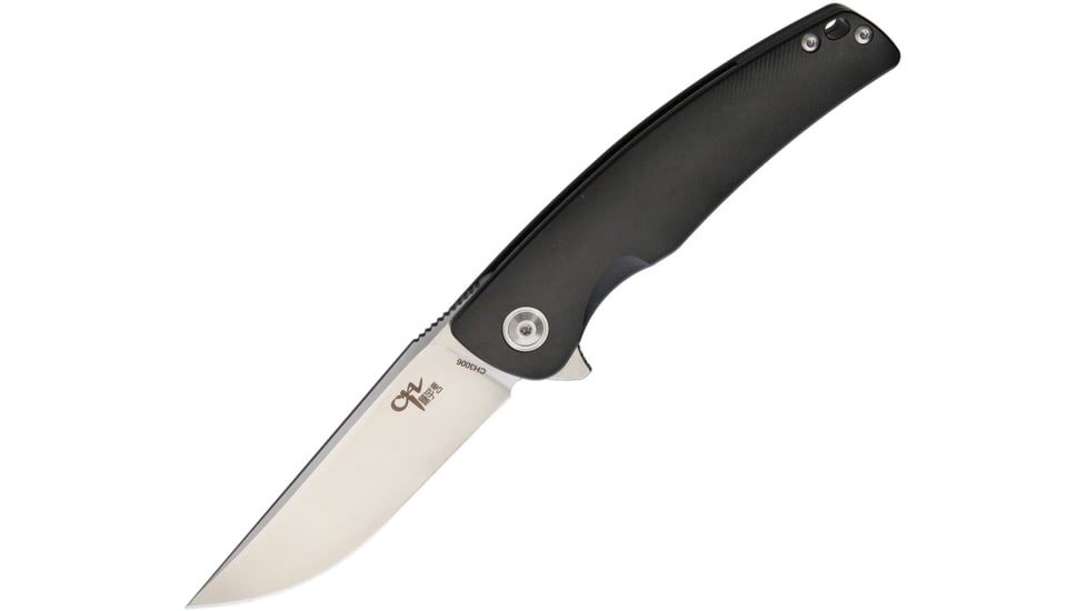 CH Knives Linerlock Folding Knife, 3.5in Satin 154Cm SS Blade, Black Titanium Handle, Pocket Clip, CH3006