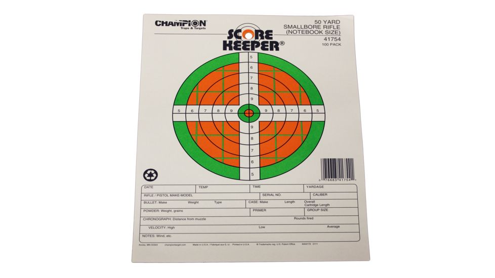 Champion Traps and Targets 50 Yard Target with Smallbore Notebook 172798