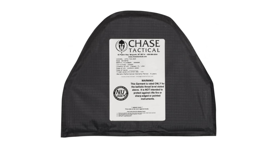 Chase Tactical Genesis T3A-525 Level IIIA Armor Plate, Black, CT-SAI-GENESIS-DLT