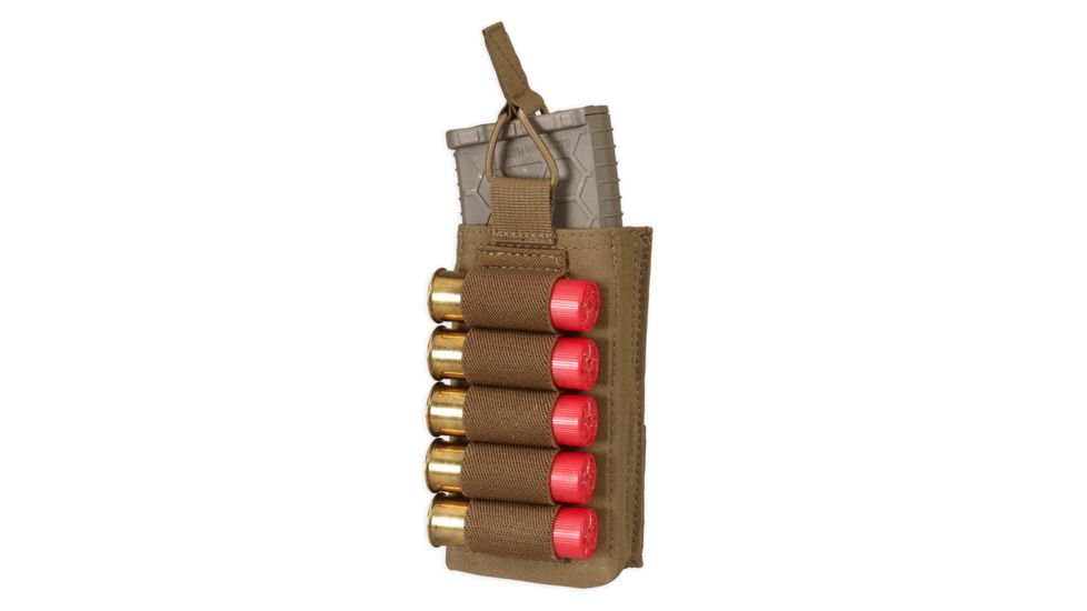 Chase Tactical Single Strip Mag Pouch, 5.56 / Shotgun, Coyote Tan, One Size, NSN NONE, CT-20556SSP-CT