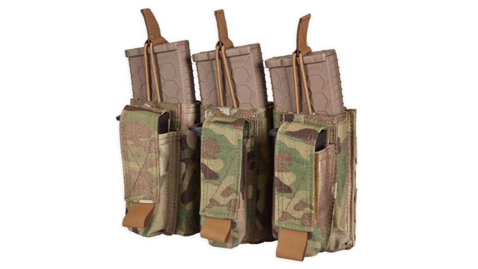 Chase Tactical Triple Kangaroo Mag Pouch, 5.56/Pistol, Multicam, One Size, NSN NONE, CT-20K5PMP3-MC