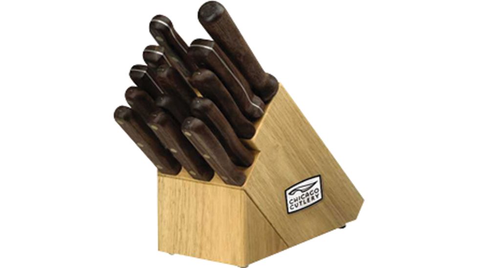 Chicago Cutlery Walnut Tradition 14-Piece Knife Set with Block C00372