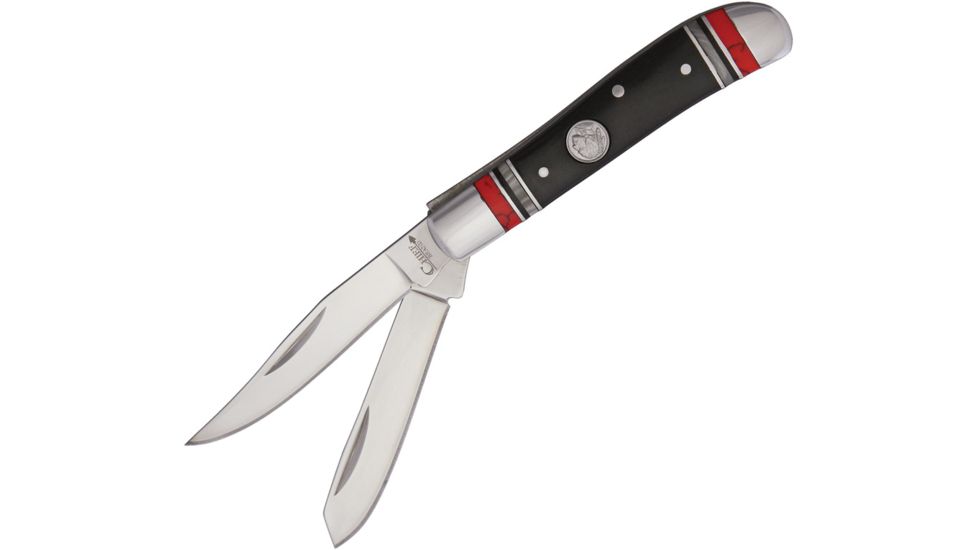 Chief Mini Trapper Folding Knife,Clip and Spey,Black,Delrin Handle CF113BRW