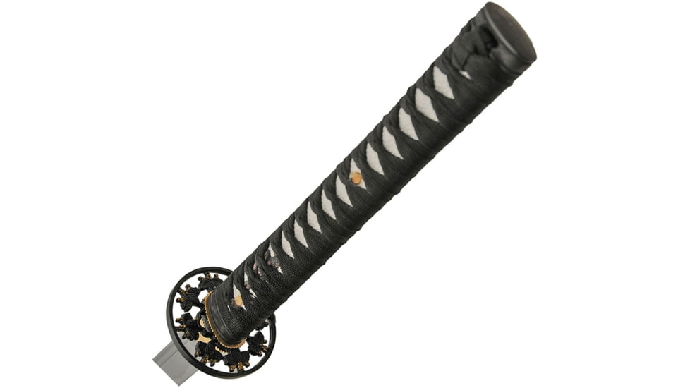 China Made Flower Samurai, 41.25in Overall, 28.25in SS Blade, Brass Blade Collar, Circular Metal Tsuba With Flower Design, White Handle, 926921