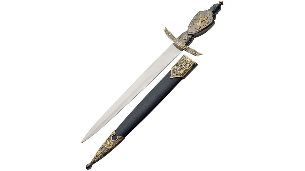 China Made Lion Crusader Dagger Fixed Blade Knife, 9.25in, Dagger Blade, Handle CN211206