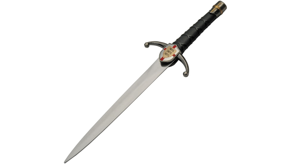 China Made Royal Arms Dagger Knife, 9.5 mirror finish 420 stainless dagger blade, Black zinc handle, 211513-RA