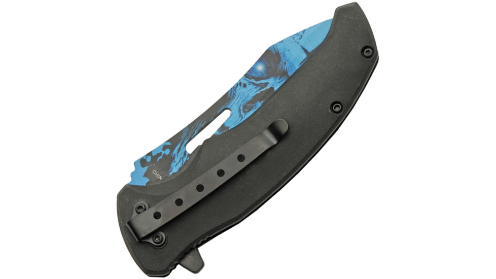 China Made Skull Linerlock A/O Blue