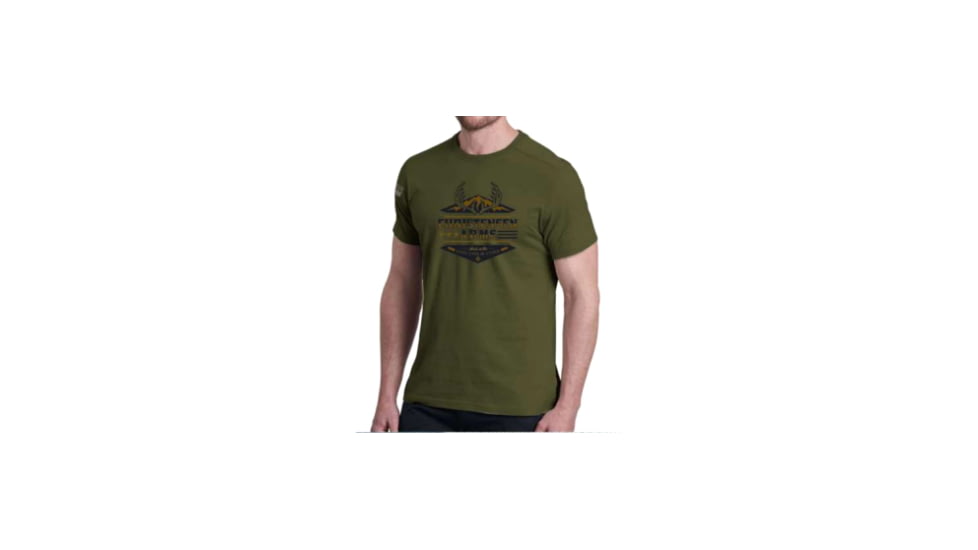 Christensen Arms Antler Wordmark SS Tee - Mens, Army Green, M, 730-CA057-40-00-202-03
