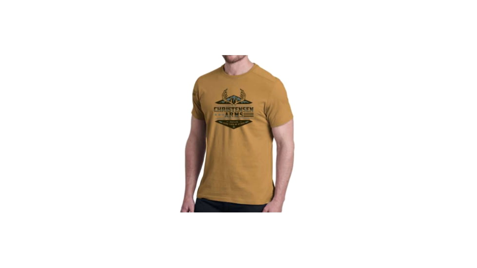 Christensen Arms Antler Wordmark SS Tee - Mens, Desert Tan, 2X, 730-CA057-40-00-608-06