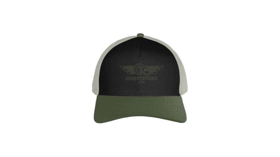 Christensen Arms Ram Skull Wordmark Trucker - Mens, Black, OSFM, 730-CAH18-00-02-000-00