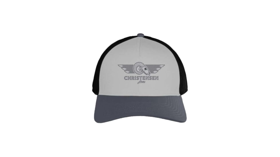Christensen Arms Ram Skull Wordmark Trucker - Mens, Gray, OSFM, 730-CAH18-00-02-100-00