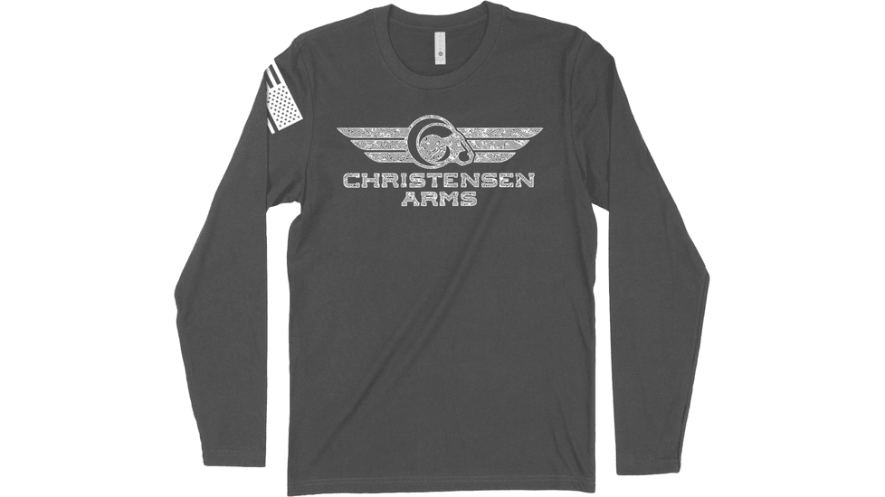 Christensen Arms White Topo Map Design Long Sleeve - Men's, Large, Solid Black, 720-00118-02
