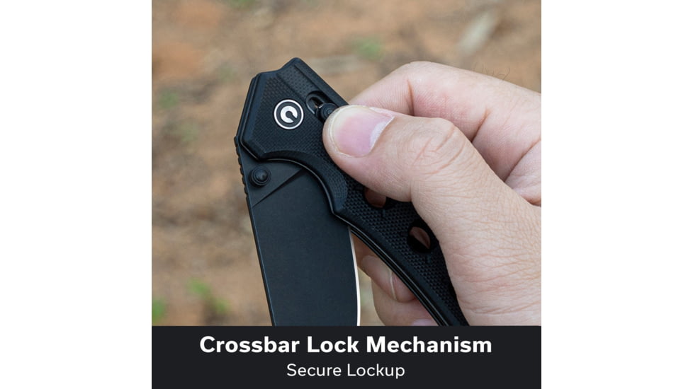 CIVIVI Noctis Thumb Stud &amp; Crossbar Lock Knife Black G10 Handle 2.98inch Black Stonewashed Nitro-v Blade