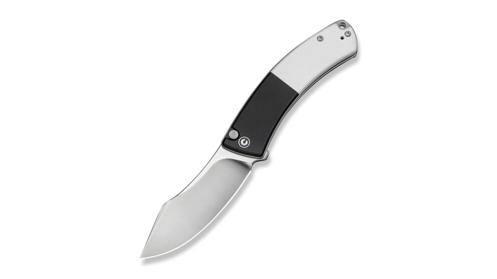 CIVIVI Outlaw Muk Flipper &amp; Button Lock Knife Black &amp; White G10 Handle 3.47inch Satin Finished 14c28n Blade