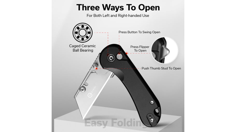 Civivi Utility Knife Elementum 2.26 Black W/3 Eb Clam Pack
