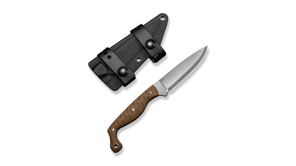CIVIVI MDRN Hunter Fixed Blade Knife, 4.12in, Nitro V Steel, Drop Point Blade, Brown G10 Handle, C23078-2