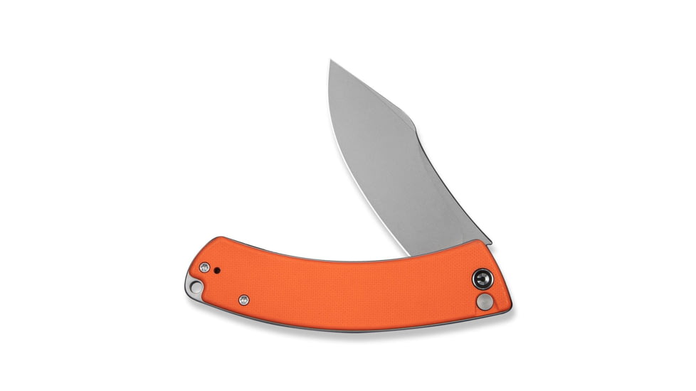 CIVIVI Outlaw Muk Flipper &amp; Button Lock Knife Orange G10 Handle 3.47inch Stonewashed 14c28n Blade