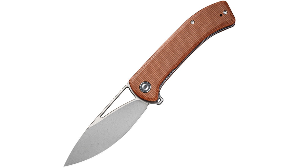 CIVIVI Riffle Linerlock Folding Knife, 3.5 stonewash finish 14C28N Sandvik stainless bla, Brown micarta handle, C2024A