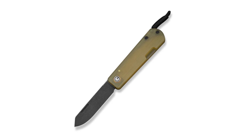 Slippy Sendy Slip Joint Knife Milled Bead Blasted Yellow Ultem Handle (2.81" Black Stonewashed Nitro-V Blade) C24075A-1