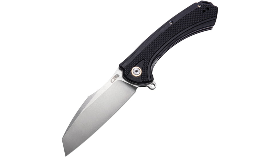 CJRB Barranca Linerlock Black Folding Knife, 3.75 stonewash finish D2 tool steel Wharncliffe b, Black G10 handle, J1909-BKF