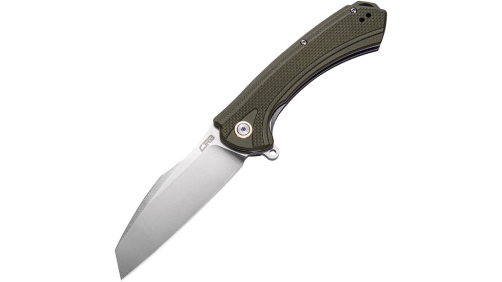 CJRB Barranca Linerlock Green Folding Knife, 3.75 stonewash finish D2 tool steel Wharncliffe b, Green G10 handle, J1909-GNF