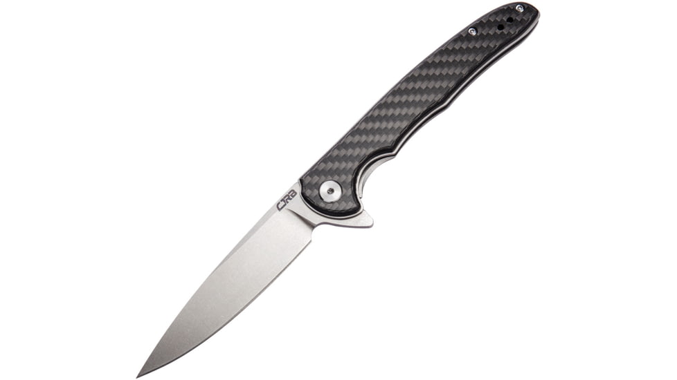 CJRB Briar Linerlock CF Folding Knife, 3.75 stonewash finish D2 tool steel blade, Carbon fiber handle, J1902-CF